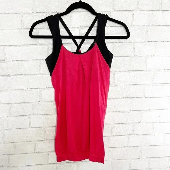 Lululemon Boom Juice Pink Circle Mesh Nouveau Limits Tank Top Women's Size 4 - Picture 3 of 6